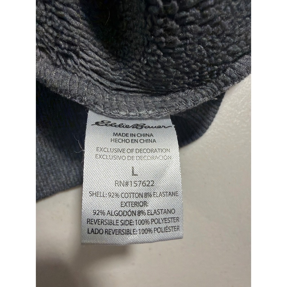 Eddie Bauer Mens Gray Crewneck Sweatshirt Fleece Lined Ribbed Trim Large - Picture 9 of 11
